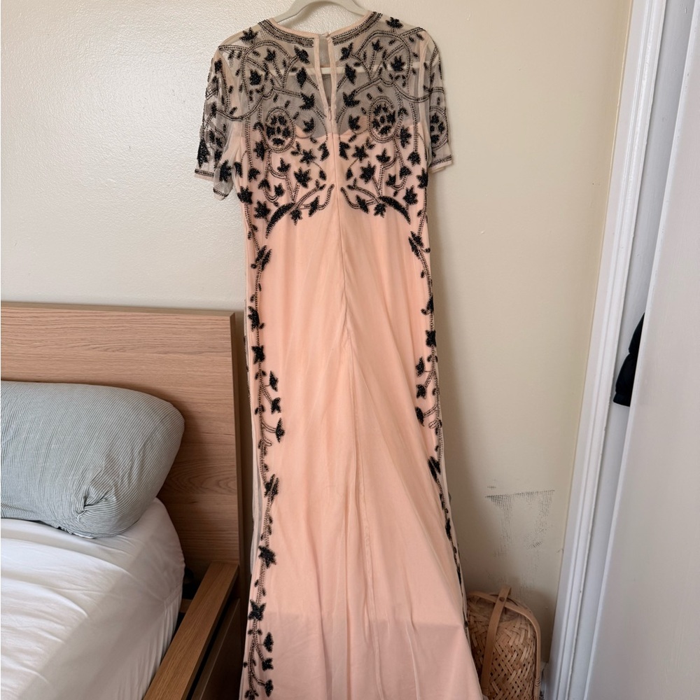 ASOS- Elegant Cream and Black Embroidered Gown - Picture 9 of 13